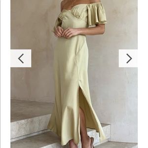 Billy J Louisa Midi Dress in the color olive, size 8